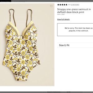 J. Crew Strappy One Piece Swimsuit in Daffodil Daze Size 2